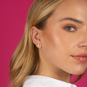  Teardrop Bezel Stud Earring - Adina Eden's Jewels