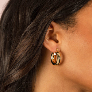  Solid Chunky Tube Hoop Earrings - Adina Eden's Jewels