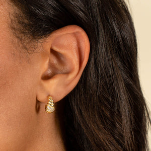  Mini CZ Braided Hoop Earring - Adina Eden's Jewels