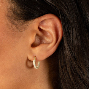  Pavé Mini Hoop Earring - Adina Eden's Jewels