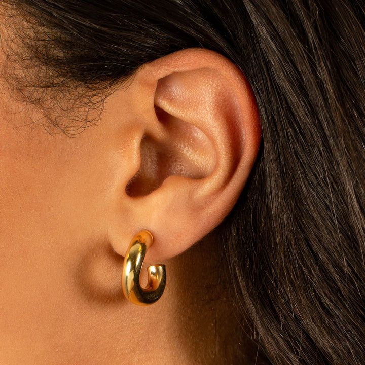  Curved Tube Hoop Earring - Adina Eden's Jewels