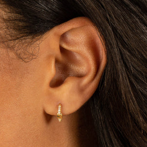  Pavé x Mariner Link Huggie Earring - Adina Eden's Jewels