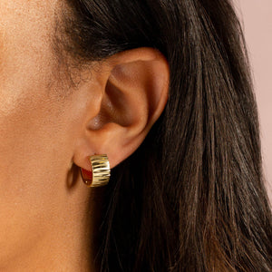  Striped Huggie Earring 14K - Adina Eden's Jewels
