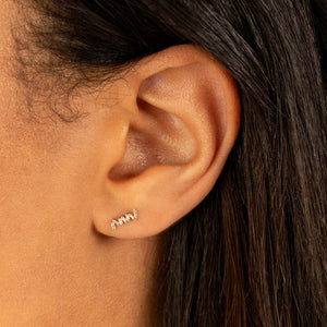  Baguette Diamond Zig Zag Stud Earring 14K - Adina Eden's Jewels
