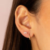  Diamond Curved Trio Stud Earring 14K - Adina Eden's Jewels