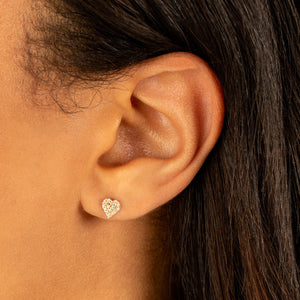  Diamond Mini Heart Stud Earring 14K - Adina Eden's Jewels
