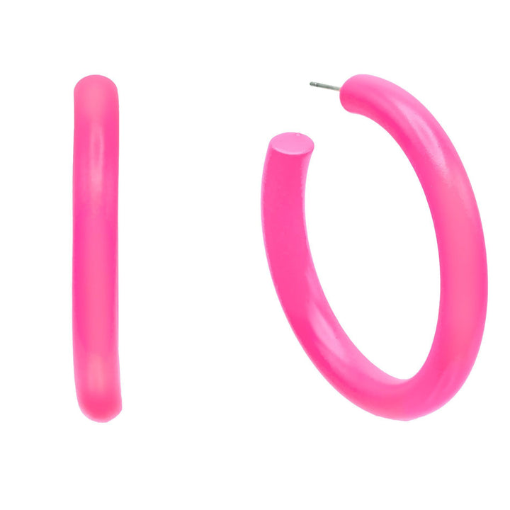 Neon Pink Neon Hoop Earring - Adina Eden's Jewels