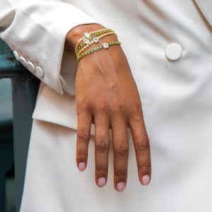  Colored Emerald Bezel Tennis Bracelet - Adina Eden's Jewels