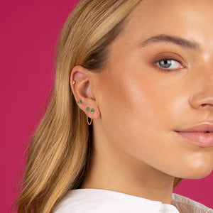  Emerald Trio Cluster 
Earring 14K - Adina Eden's Jewels