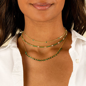  CZ Colored Cuban Chain Choker - Adina Eden's Jewels