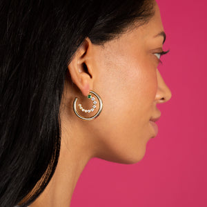  Curved Loop Hollow Hoop Earring - Adina Eden's Jewels