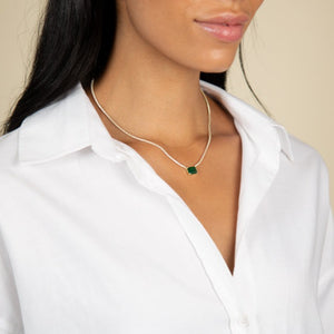  Emerald Baguette Tennis Necklace - Adina Eden's Jewels