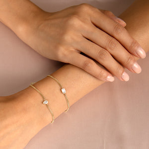  Emerald Bezel Cuban Bracelet - Adina Eden's Jewels