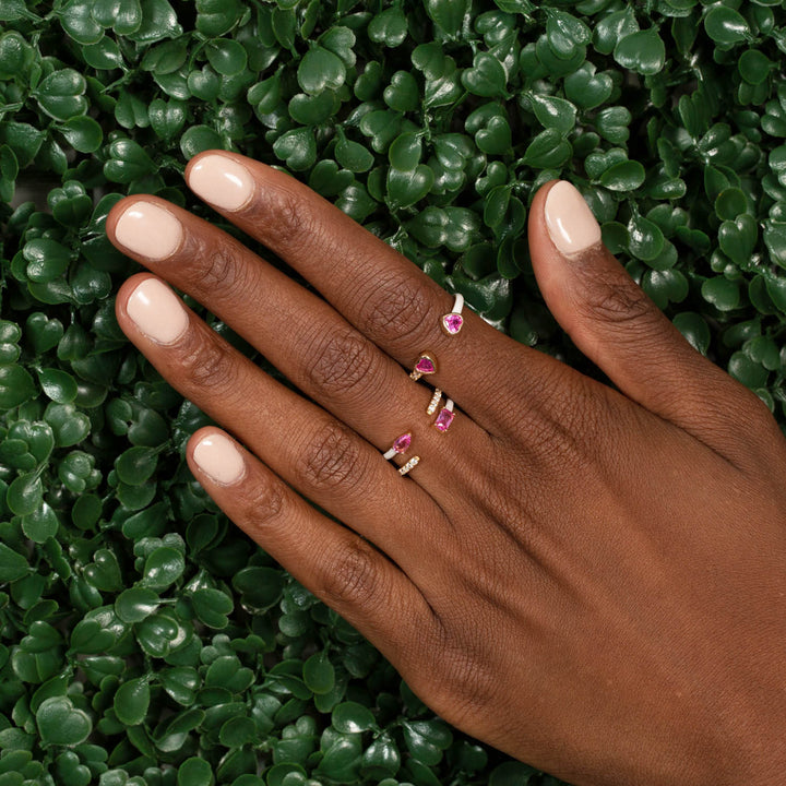  Colored Multi-Shape Open Enamel Ring - Adina Eden's Jewels