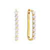 Gold Star Rectangular Hoop Earring - Adina Eden's Jewels