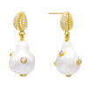 Pearl White Pearl Shell Stud Earring - Adina Eden's Jewels