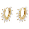 Pearl White Mini Pearl Bead Huggie Earring - Adina Eden's Jewels