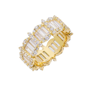 Gold / 6 Mixed Stone Eternity Band - Adina Eden's Jewels