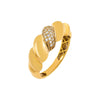 Gold / 6 Pavé Puffed Braided Ring - Adina Eden's Jewels