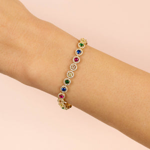  CZ Halo Multi-Color Bracelet - Adina Eden's Jewels