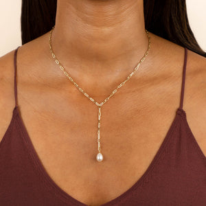  Pearl Link Lariat - Adina Eden's Jewels
