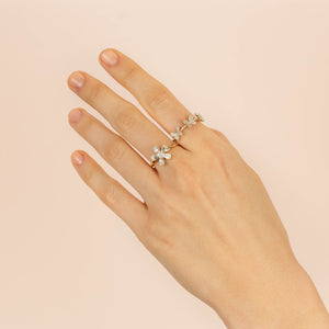  Diamond Triple Butterfly Ring 14K - Adina Eden's Jewels