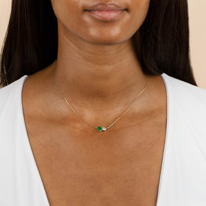  CZ Emerald X Teardrop Necklace - Adina Eden's Jewels