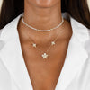  Pavé Triple Flower Necklace - Adina Eden's Jewels