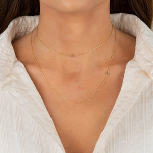  Solid Sideways Initial Necklace - Adina Eden's Jewels