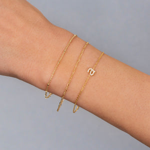  Tiny Lowercase Pavé Initial Bracelet - Adina Eden's Jewels