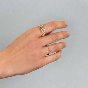  Pavé Rainbow Butterfly Chain Link Ring - Adina Eden's Jewels