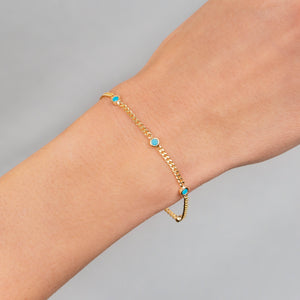  CZ Colored Cuban Chain Bracelet - Adina Eden's Jewels