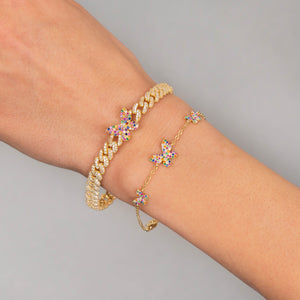  Pavé Rainbow Triple Butterfly Bracelet - Adina Eden's Jewels