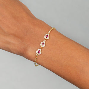  CZ Colored Illusion Teardrop Bracelet - Adina Eden's Jewels