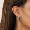  Large CZ X Enamel Huggie Earring - Adina Eden's Jewels