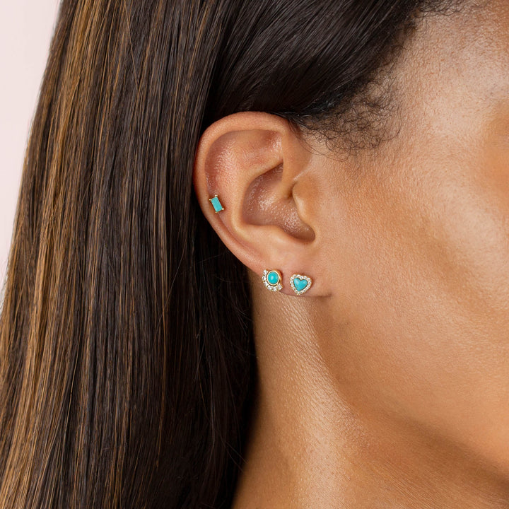  Turquoise Stone Stud Earring - Adina Eden's Jewels