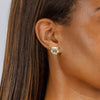  CZ Illusion Baguette Ridged Stud Earring - Adina Eden's Jewels