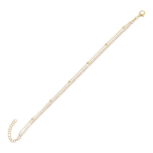 Gold Tennis & Ball Chain Bracelet - Adina Eden's Jewels