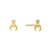 Gold Mini Cowhorn Stud Earring - Adina Eden's Jewels