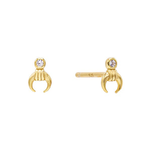 Gold Mini Cowhorn Stud Earring - Adina Eden's Jewels