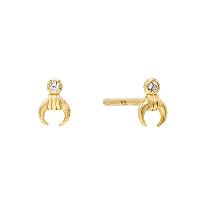 Gold Mini Cowhorn Stud Earring - Adina Eden's Jewels