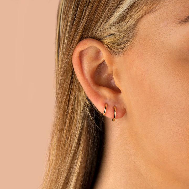  Mini Solid Huggie Earring 14K - Adina Eden's Jewels