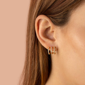  Pavé Triple Cage Hoop Earring - Adina Eden's Jewels