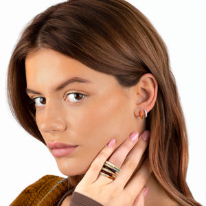  Pavé Neutral Enamel Band - Adina Eden's Jewels