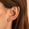 Pavé Flower Threaded Stud Earring 14K - Adina Eden's Jewels