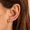  Diamond Triple Flower Threaded Stud Earring 14K - Adina Eden's Jewels