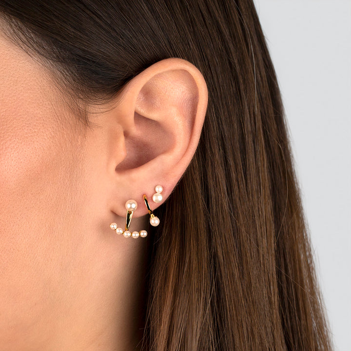  Double Pearl Stud Earring - Adina Eden's Jewels