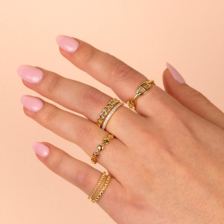  Thin Beaded Ring - Adina Eden's Jewels