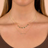  Diamond X Emerald Bezel Dangle Necklace 14K - Adina Eden's Jewels