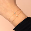  Diamond Lowercase Initial Bracelet 14K - Adina Eden's Jewels